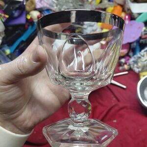 vintage Hazel Atlas "Gothic" pattern crystal sherbet glass or dessert cup X6